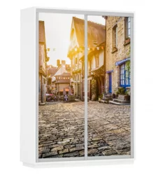 Шкаф-купе двухдверный Экспресс Дуо 1600х2400h Улица/Белый снег