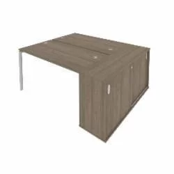 Рабочая станция с опорным шкафом-купе Метал Сйстем Б.РС-СШК-1.3 Вяз/Серый / Metal System