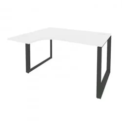 Стол эргономичный левый на О-образном м/к ОНИКС О.МО-СА-3Л Белый Бриллиант/Антрацит / ONIX O.MO-SA-3L