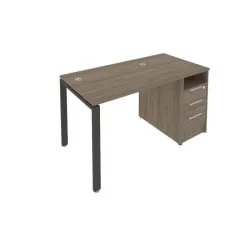 Рабочая станция с опорной тумбой Metal System Б.РС-СТП -1.1 Вяз/Антрацит