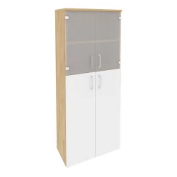 Шкаф высокий широкий ОНИКС О.СТ-1.7 Тиквуд Светлый/Белый / ONIX O.ST-1.7