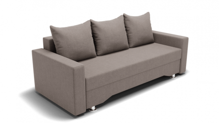 Диван Квадро-3 ПБ (ЗР) Цвет фасада: Серо коричневый; Тип: Прямой; Материал фасада: Металл/Велюр