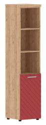 Шкаф колонка с глухой малой дверью и топом (левый) Торр ЛУКС ТЛХC 42.5 Л Дуб Бофорд Красный / Torr LUX TLHC L