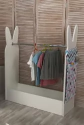 Стеллаж-вешалка Зайка Белый