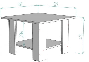 Стол журнальный TC2 419х597х597 БП
