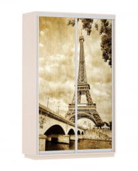 Шкаф-купе двухдверный Экспресс Дуо 1400х2200х Париж/Дуб молочный / 1400х2200h