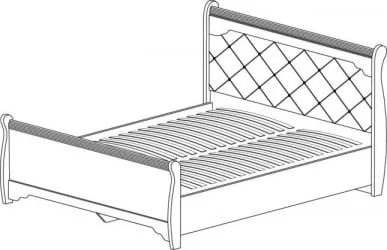 Кровать двойная 1600 Флоренция 677  Дуб гарвард