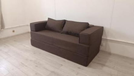 Диван прямой бескаркасный Хит (Berhouse) Цвет фасада: Кофе; Тип: Прямой; Материал фасада: Рогожка