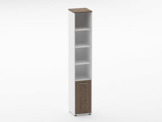 Шкаф 5 узкий верх открытый, низ глухая дверь Дека 10.23.11Пр Дуб Верцаска/Белый / Deka