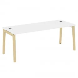 Стол рабочий руководителя ОНИКС ВООД ОВ.СРР-6.8 Белый Бриллиант/Светлый / ONIX WOOD OW.SRR-6.8