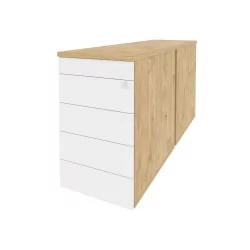 Тумба двойная приставная / опорная (ТИП-ОН) ОНИКС О.ТПО-2.7 ТИП Тиквуд Светлый/Белый / (TIP-ON) ONIX O.TPO-2.7 TIP