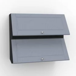 Шкаф кухонный 800 горизонтальный с 2 дверями Мокка ЛД 274.760.000.166 Черный Дуб фактурный антрацит