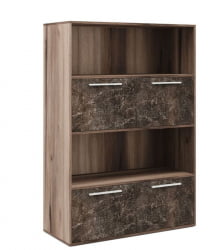 Шкаф высокий с горизонтальной нишей B-TONE BTN36154242 Вяз Бетон темный