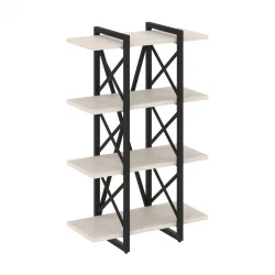 Стеллаж на регулируемых опорах - 4 полки LOFT VR.L-MST.O-4.4V Металл черный Денвер светлый