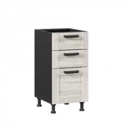 Тумба кухонная 400 с 3 ящиками (4) Винченца ЛД 234.110.000.055 Черный Дуб Крафт белый