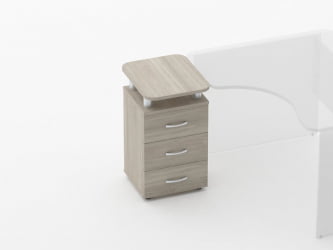 Тумба приставная на 3 ящика с проставками Глассй 3.10.17 Дуб сантана светлый / Glassy