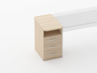 Тумба приставная на 3 ящика с нишей Глассй 3.10.12 Орех / Glassy