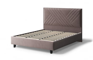 Кровать МИРА 2000*1400мм (на опорах), велюр Бренди лайт 05 (кофе), (б/основания, б/матраса)
