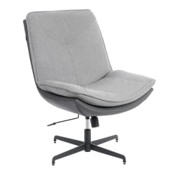 Кресло лаунж Космо велюр/букле/экокожа, ВТ шапе силвер/графит / Cosmo VT shape silver/графит