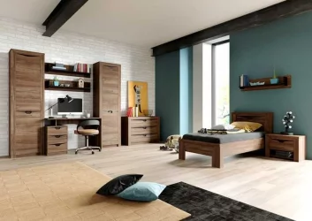 Письменный стол с полками и ящиками Соренто 15 Дуб Стирлинг