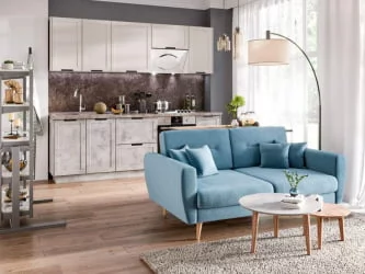 Кухонный гарнитур Джамис №1 Белый кашмир Белый камень