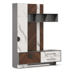 Тумба ТВ комбинированная Вилена ЛД 138.130.000 Оникс Серый/Орех/Монте белый