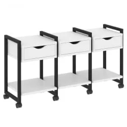 Тумба на колесных опорах наборная. Вариант №4 LOFT VR.L-TN-4.K Металл черный Белый Бриллиант