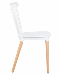 Стул обеденный ДОБРИН ТХЕО ножки светлый бук Белый В-02 / DOBRIN THEO W-02