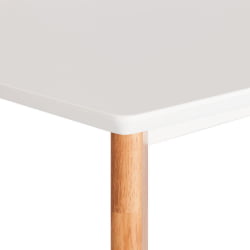 Раздвижной стол Claire столешница МДФ, опоры дерево гевея, белый / натуральное дерево, 135 x 80 x 75см