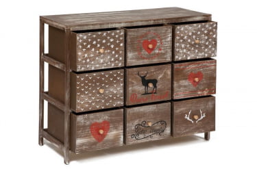 Комод с 9 ящиками Secret De Maison CHRISTMAS 9 ( mod. HX16-007NS ) brown antique/ash christmas