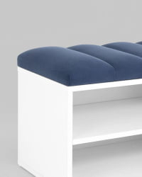 Обувница Хольст белая велюр Синий