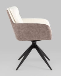 Стул Валдо молочный c бежевой экокожей / Waldo c