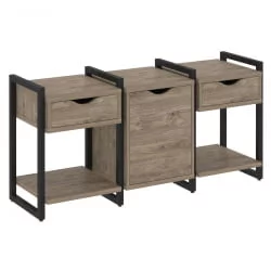 Тумба на регулируемых опорах наборная. Вариант №6 LOFT VR.L-TN-6.O Металл черный Тиквуд темный