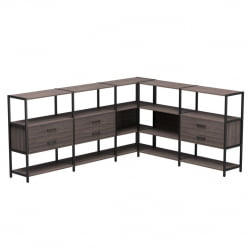 Набор стеллажных систем Еверпроф ЕВО №15 Дуб Пасадена Черный / Everprof EVO