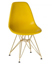 Стул обеденный ДОБРИН ДСР (ножки золотые, цвет жёлтый (Й-01)) 4 шт / DOBRIN DSR (Y-01))