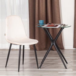 Стул BREEZE (mod. JSC-58) Велюр/металл , 44 х 53 х 86 см, beige (бежевый) HLR2 / черный