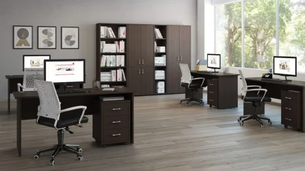 Тумба подкатная с 3 ящиками TRD29630301 Темный дуб