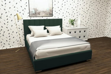Кровать 90 на 200 Терра с подъемным механизмом Цвет фасада: Зеленый; Материал фасада: Металл/Велюр; Спальное место: 900х2000 мм