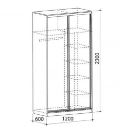 Детский шкафы-купе Рио 1-600 бабочки Дуб сонома