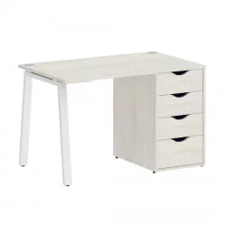 Стол письменный ХОМЕ ОФФИCЕ ВР.СП-3-118.4.А Дуб Наварра/Белый металл / HOME OFFICE VR.SP-3-118.4.A