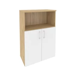 Шкаф средний широкий (2 низких фасада ЛДСП) ONIX O.ST-2.1 Тиквуд Светлый/Белый