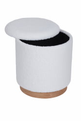 Пуф с ящиком Долли L тедди Белый