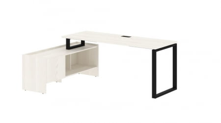 Стол с тумбой ЕДИС ЕКCТ 19614 Ясень Траун Черный / EDIS EQCT