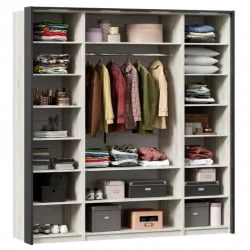 Шкаф четырехстворчатый с паспарту Техно 14 Дуб Крафт белый