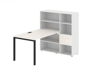 Рабочая станция ЕДИС ЕУРСТ 1213 Ясень Траун Черный Белый / EDIS EURST