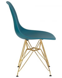 Стул обеденный ДОБРИН ДСР (ножки золотые, цвет морской волны (Г-05)) 4 шт / DOBRIN DSR (G-05))