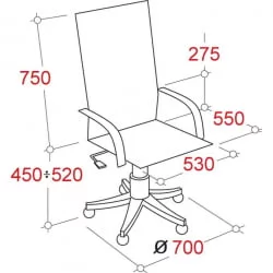 Кресло руководителя EChair CS-834E/AL-3 216987 Черное