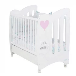 Кроватка для новорожденных Micuna Wonderful 120x60 White/Pink