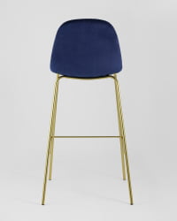 Стул барный Валенсия Синий с золотыми ножками