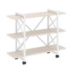 Стеллаж на колесных опорах - 3 полки LOFT  VR.L-MST.K-3.8V Металл белый Денвер светлый